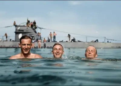 Kriegsmarine U-Boot-Männer während der Ausbildung in der Ostsee, um 1939. Typ II