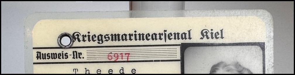 Kriegsmarinearsenal Kiel Ausweis einer Frau