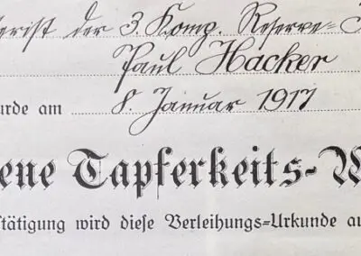 Träger der Goldenen Bayerischen Tapferkeitsmedaille - Gefreiter Paul Hacker 
