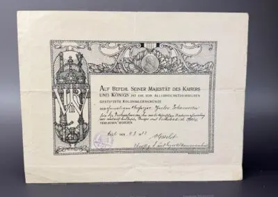 Kolonialdenkmünze Ponape 1910/11 – Urkunde Johannsen
